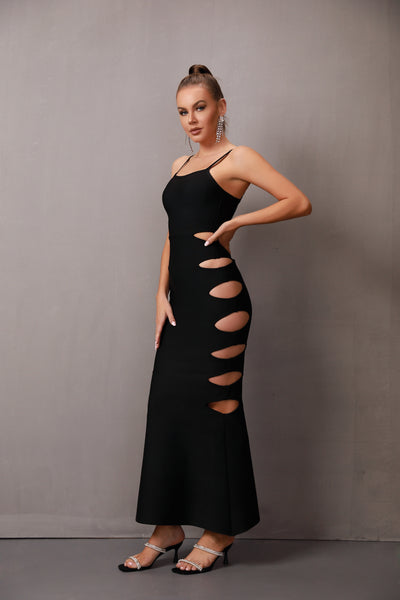 Sleeveless Maxi Bandage Dress With Cut Outs On The Sides