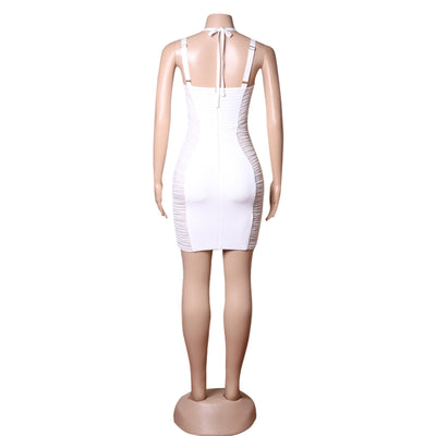 Beller Mesh Mini Bandage Dress -White