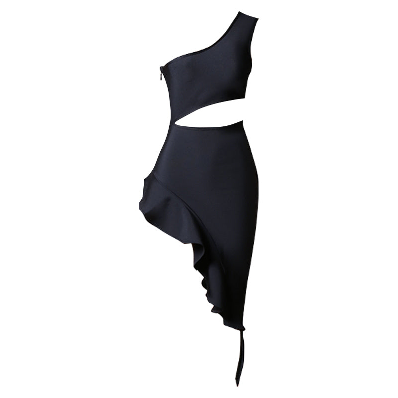Yuria Cutout Mini Bandage Dress-Black