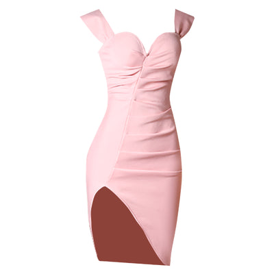 Unica  Ruched Mini Cocktail Dress - Pink