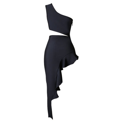 Yuria Cutout Mini Bandage Dress-Black