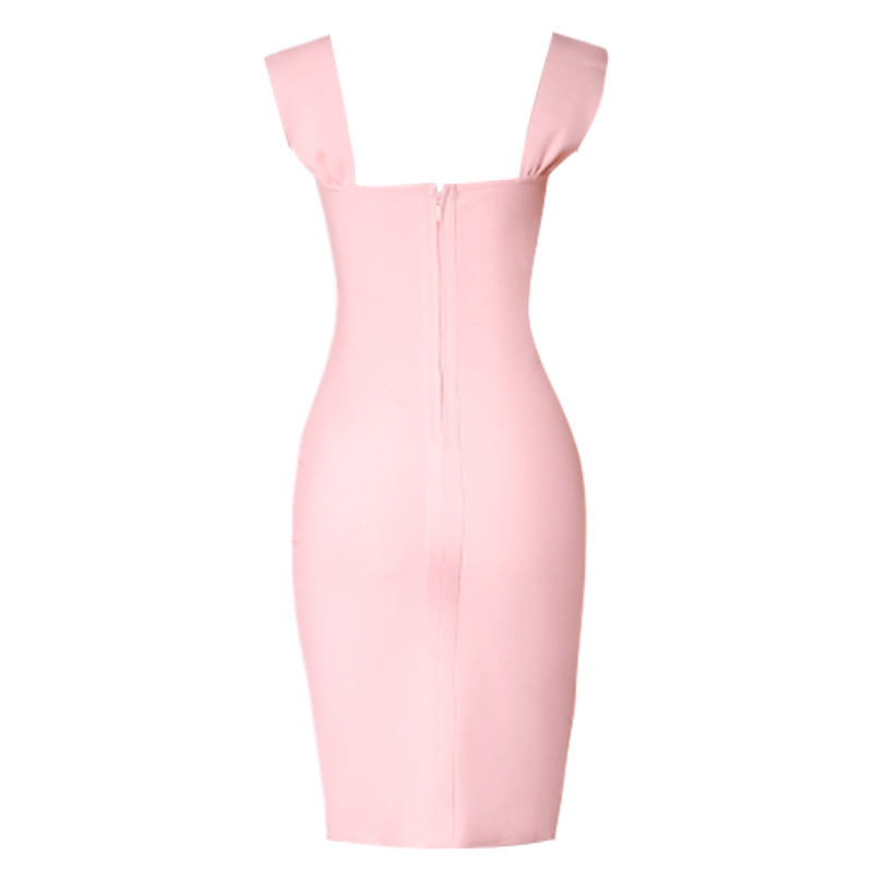 Unica  Ruched Mini Cocktail Dress - Pink