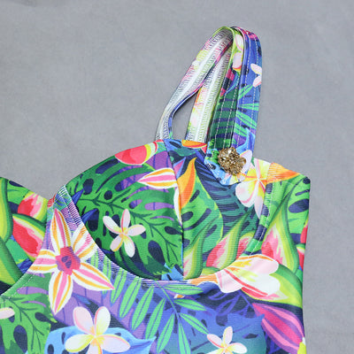 Belle print color Midi Dress -Flower