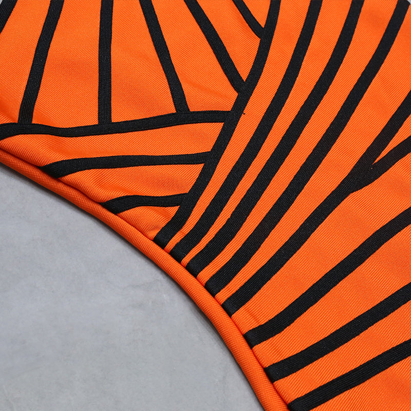 Issa  One ShoulderTrim  Midi Dress-Orange