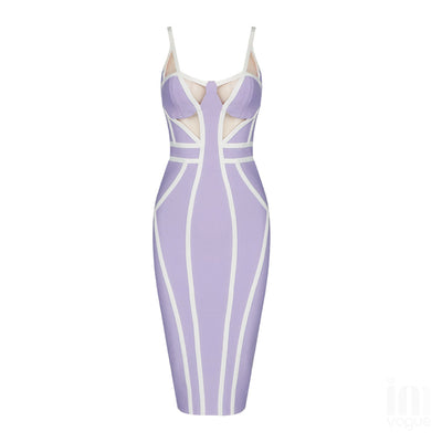 Purple Mini Bandage Dress