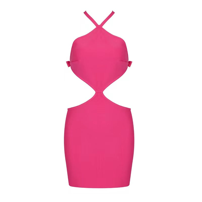 Lula Cut Out  Mini Dress-Pink