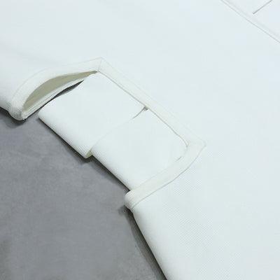 Agethe Halterneck Midi Bandage Dress-White