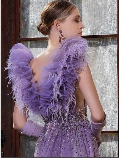 Lusha   Diamond  Wedding  Maxi Dress-Purple