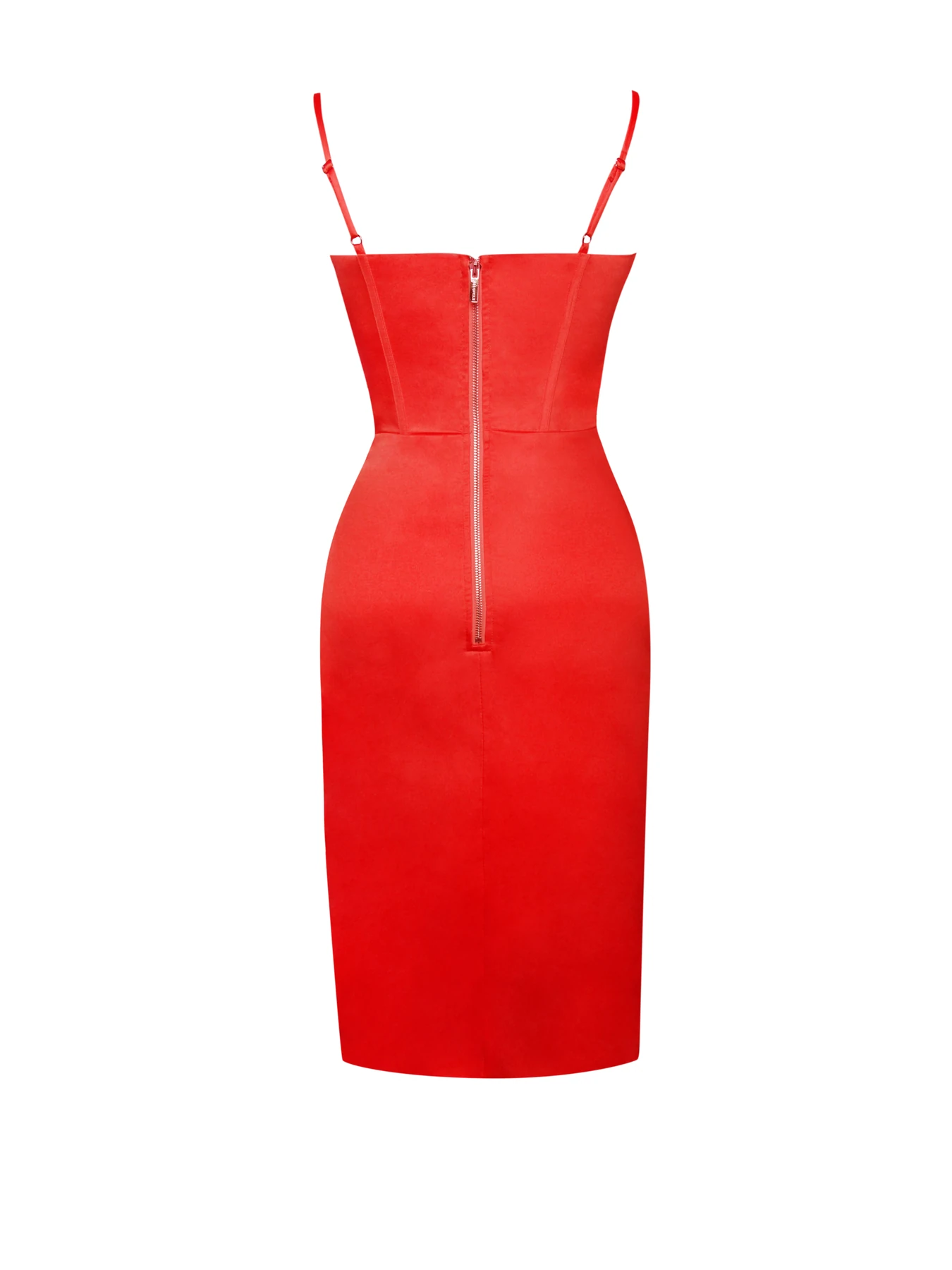 Naxu  Tight Dress-White/Red