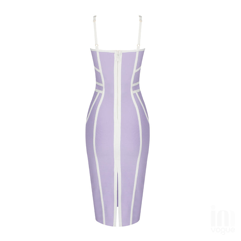 Purple Mini Bandage Dress