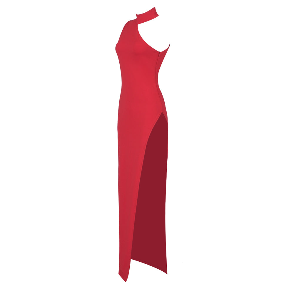 Shailee One Shoulder Maxi Bandage Dress -Red