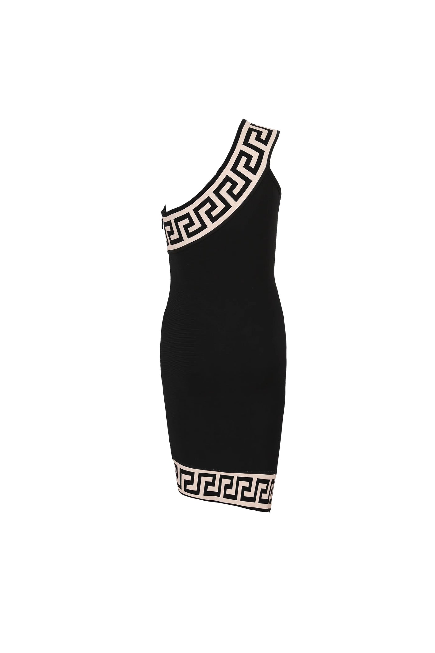 Jona Geometric Print Bandage Mini Dress-Black