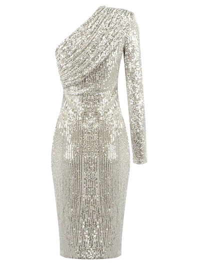 Kristi  Silver  Sequin  Dress