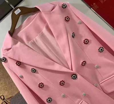 Eniola Blazer Suit-Pink