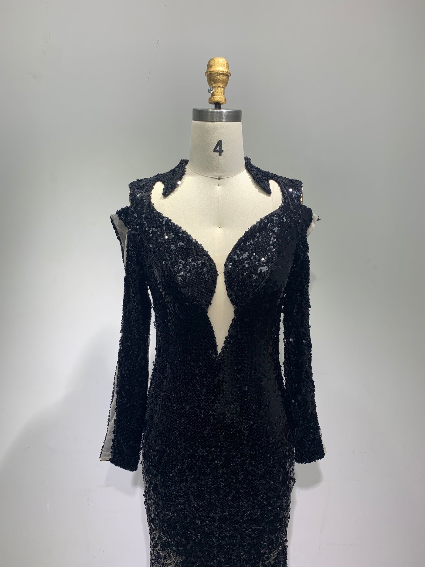 Rebeka Sequin  Perspective Maxi Dress-Black
