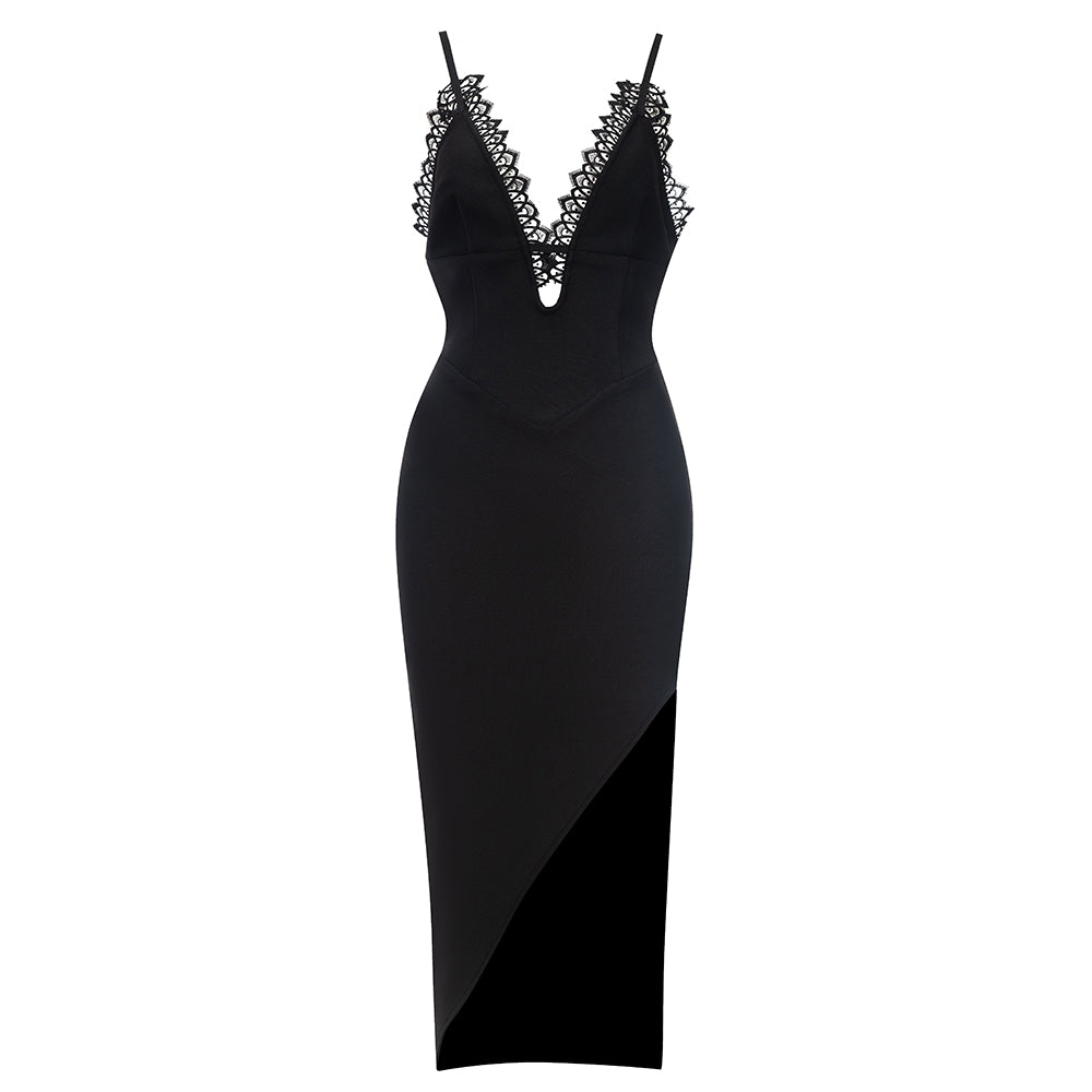 Kara Mesh Maxi Dress - Black