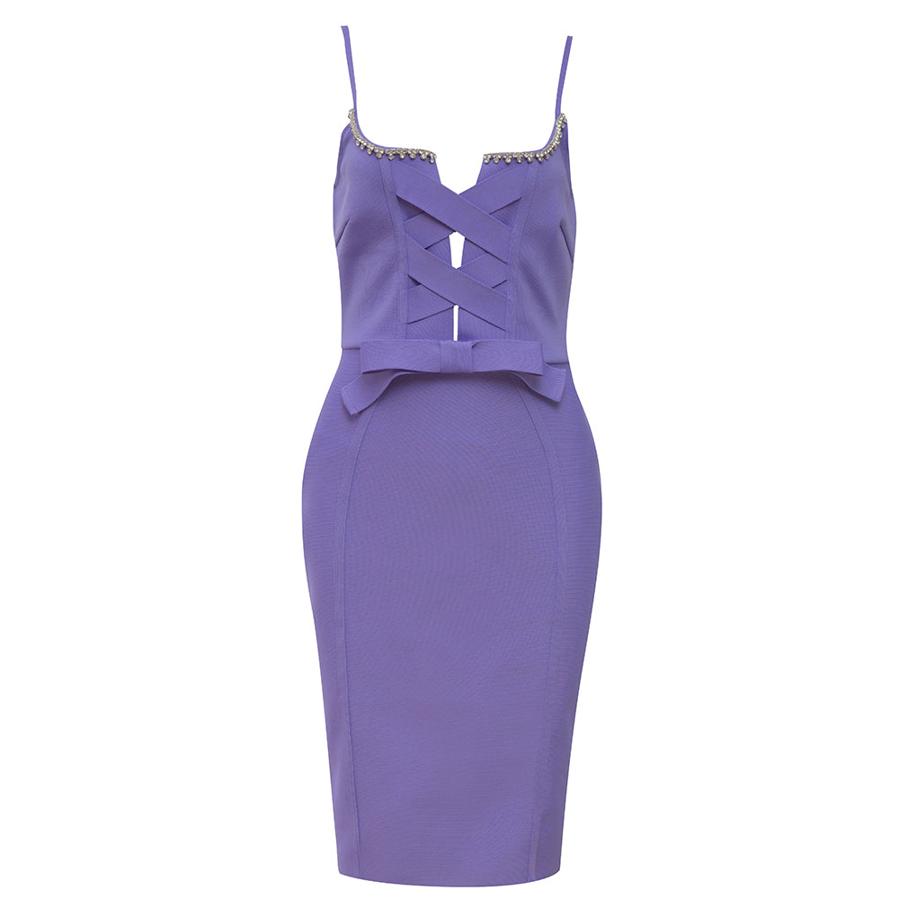 Tanya Diamond Bodycon Dress - purple