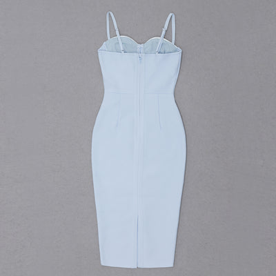 Sukia Midi Bandage Dress -Light Blue