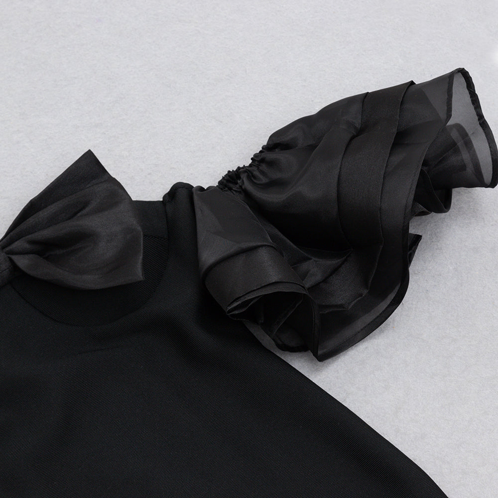 Marta  Off  The  Shoulder  Mini Dress - Black