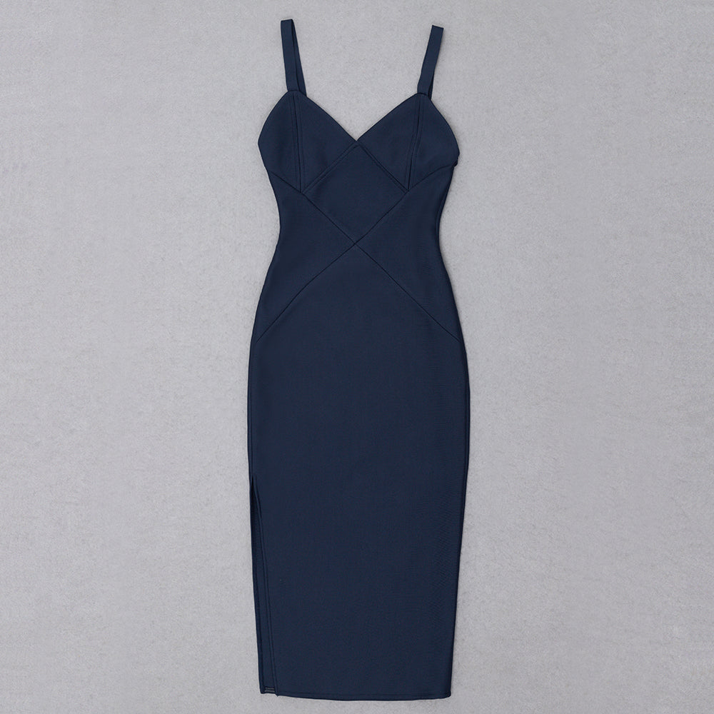 Doria  Bandage Midi Dress -Blue