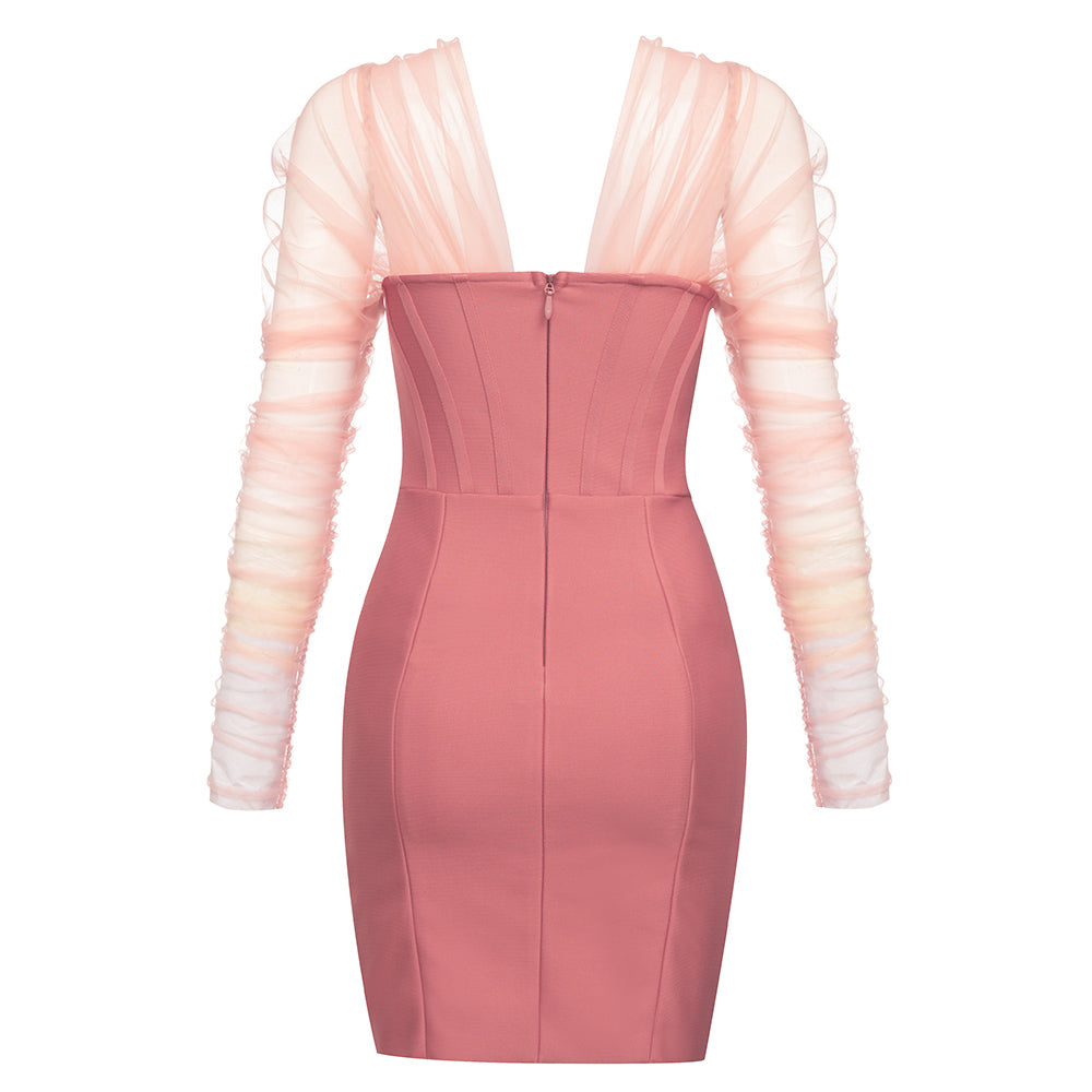 Suzanne Off-Shoulder Mini Dress - Pink