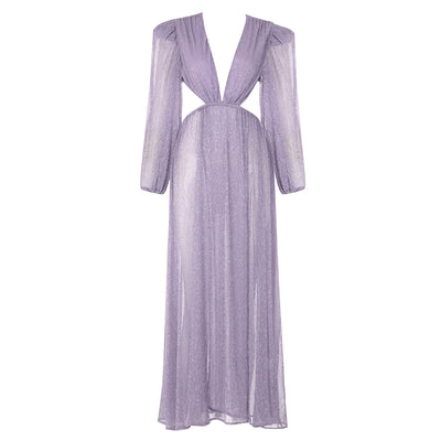 Marciella Mesh  Maxi Dress-Purple