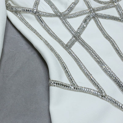 Wilma Long Sleeve   Blazer Mini  Dress In White