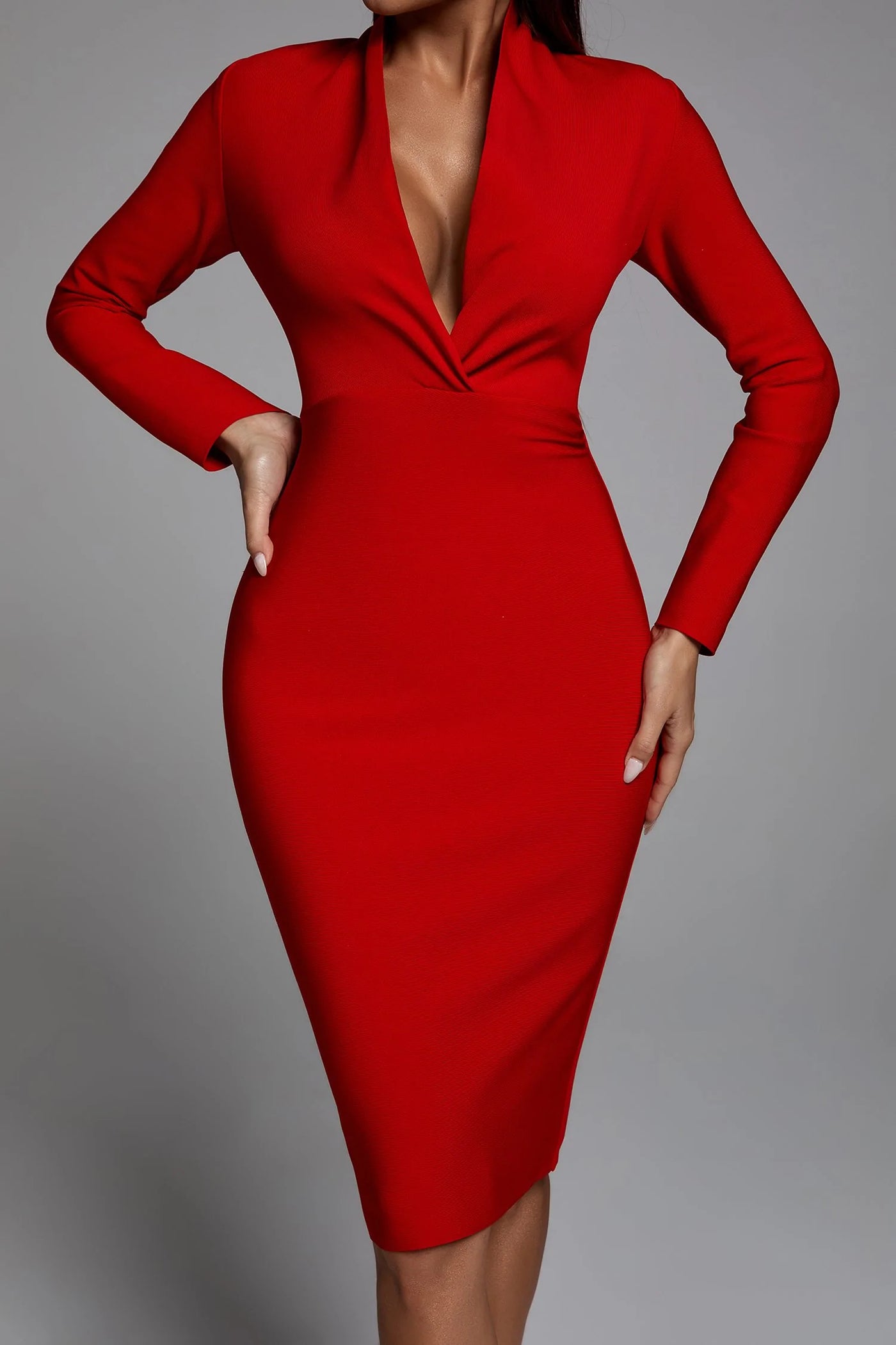Aili  Bandage Dress - Red
