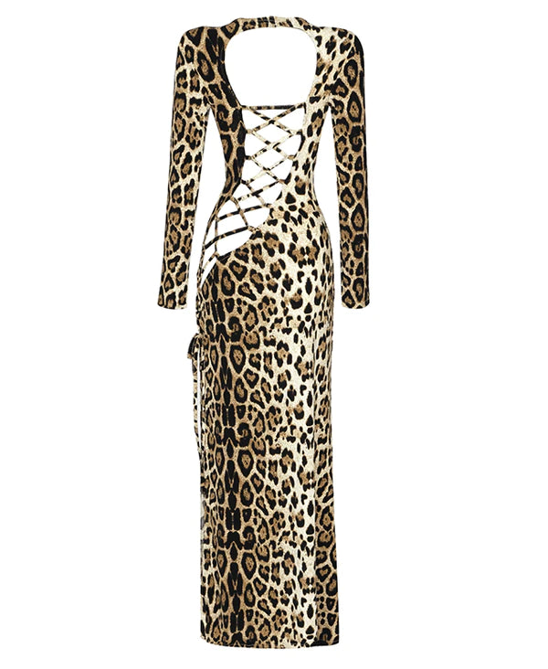 Laori  Leopard  Maxi  Dress
