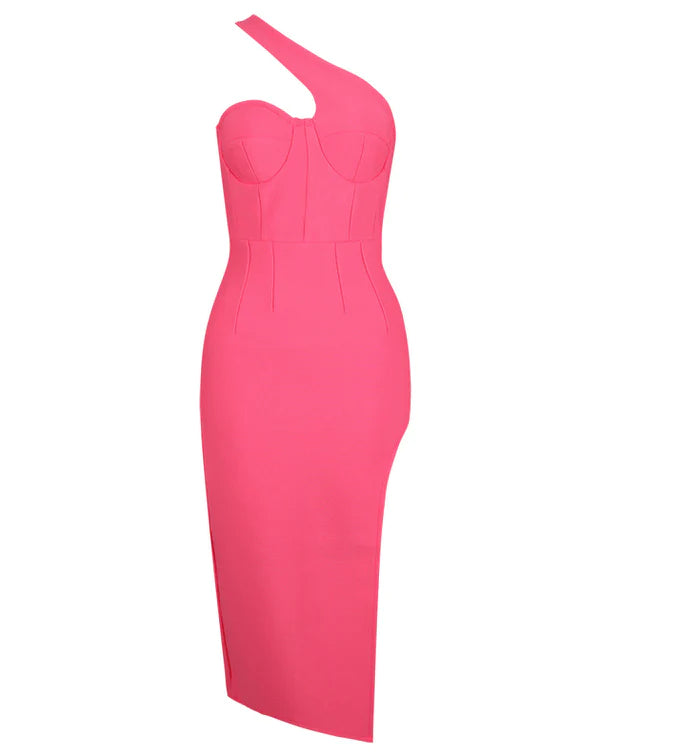 Olena  One Shoulder Dress-Pink