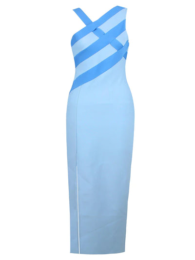 Petie  Maxi Bandage Dress-Blue
