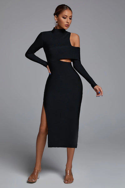 Zala Cutout Long Bandage  Black  Maxi Dress