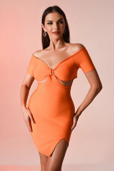 Ninuo Orange  Cutout  Mini Dress