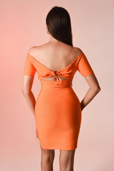 Ninuo Orange  Cutout  Mini Dress