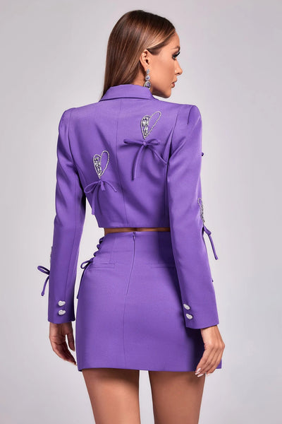 Pinna  Two Piece Set  Mini Dress-Purple
